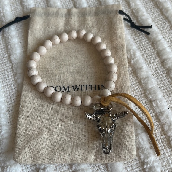 FROM WITHIN Cream Beaded Bracelets w/ Charms Bundle - Picture 4 of 5